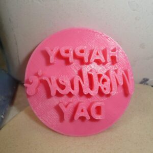 YNGLLC HAPPY MOTHERS DAY WORDS BLOCK SCRIPT FONT MOM MOMMY MAMA COOKIE STAMP EMBOSSER BAKING TOOL 3D PRINTED MADE IN USA PR4195, Pink