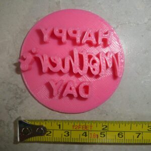 YNGLLC HAPPY MOTHERS DAY WORDS BLOCK SCRIPT FONT MOM MOMMY MAMA COOKIE STAMP EMBOSSER BAKING TOOL 3D PRINTED MADE IN USA PR4195, Pink