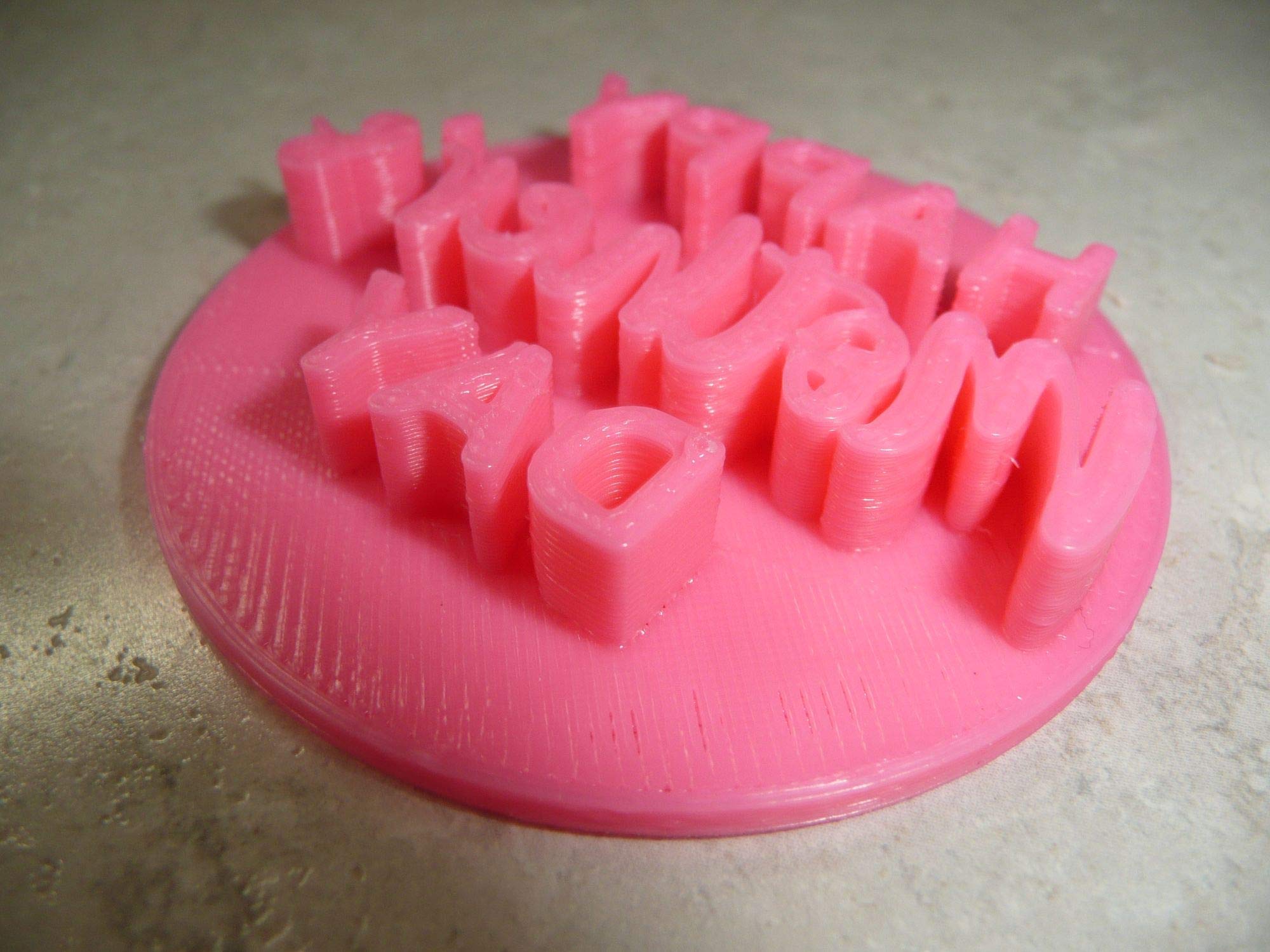 YNGLLC HAPPY MOTHERS DAY WORDS BLOCK SCRIPT FONT MOM MOMMY MAMA COOKIE STAMP EMBOSSER BAKING TOOL 3D PRINTED MADE IN USA PR4195, Pink