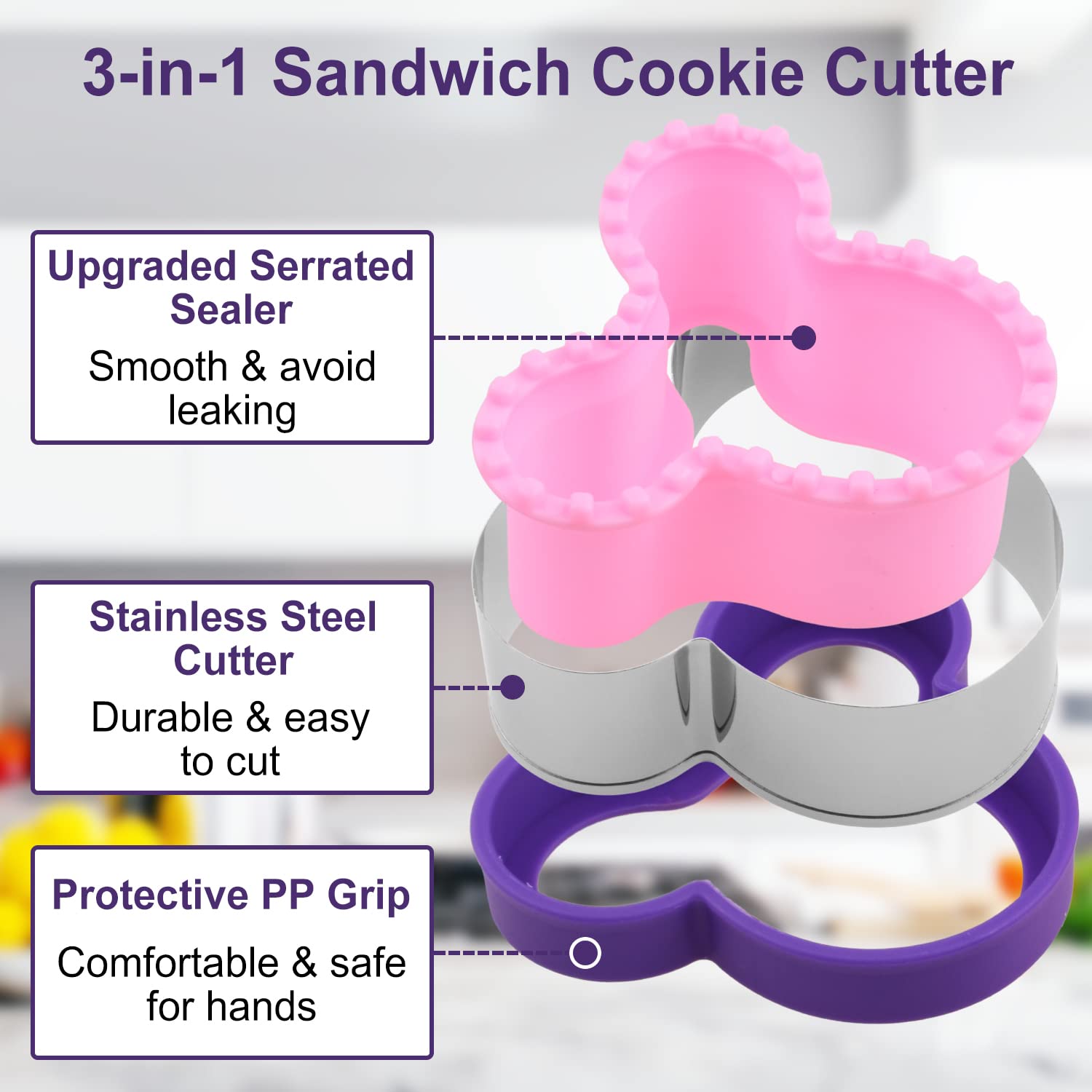 Sandwich Cutter and Sealer Set Large - 14 Pcs Uncrustables Sandwich Maker and Vegetable Fruit Cutter Set,Bread Decruster for Kids Adults Lunch Bento Box