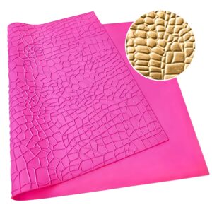 warmoor silicone cake fondant mat, crocodile alligator pattern impression lace mold (22 x 14 inches, pink crocodile)