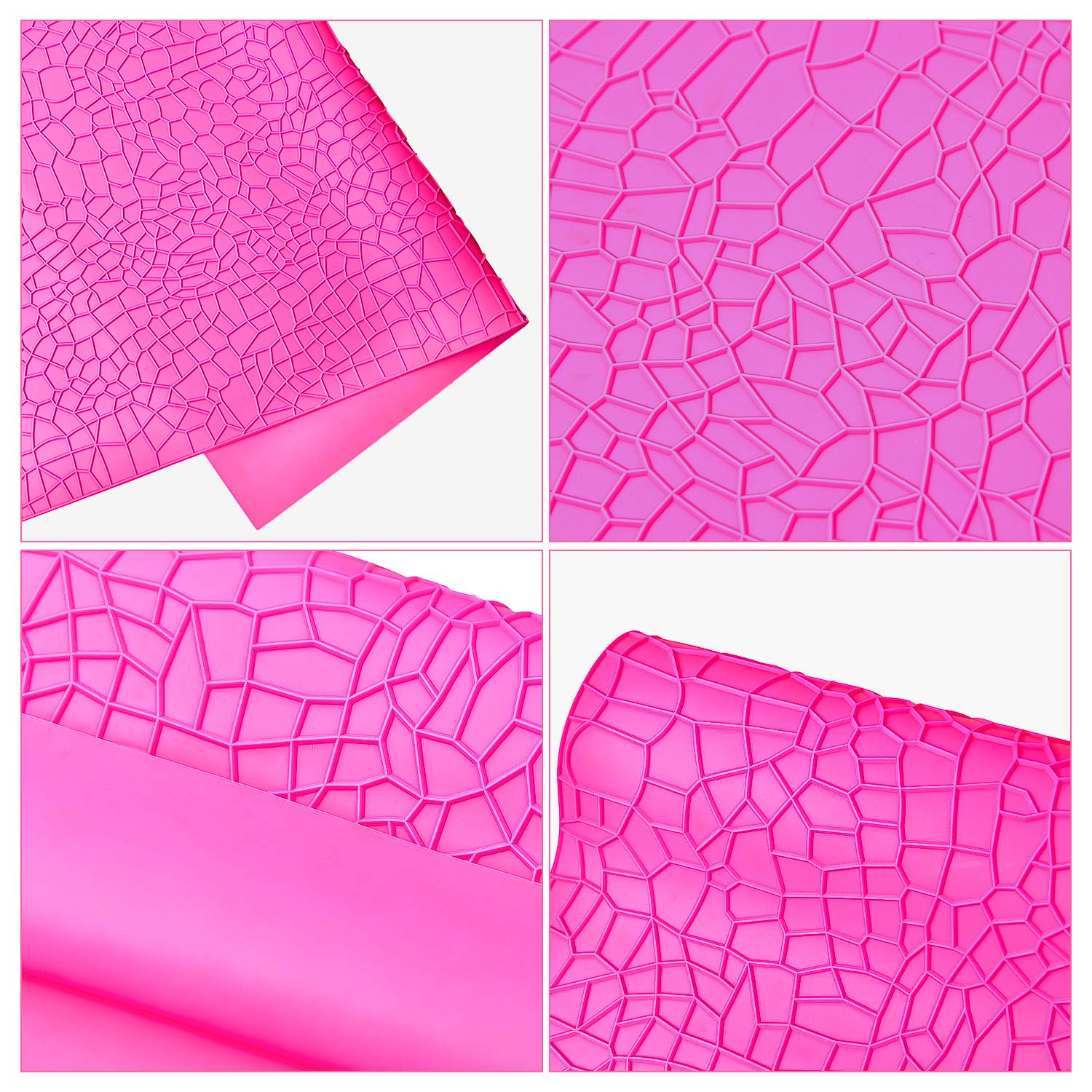 Warmoor Silicone Cake Fondant Mat, Crocodile Alligator Pattern Impression Lace Mold (22 x 14 inches, Pink Crocodile)