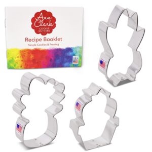 Tropical Houseplants Cookie Cutters 3-Pc. Set Made in the USA by Ann Clark, Fiddle Fig, Snake Plant, and Prickly Pear Cactus