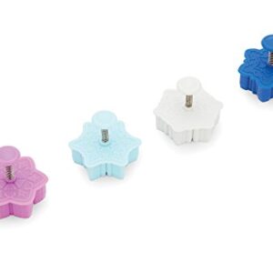 Fox Run Intricate Assorted Winter Snowflake Pastry/Cookie/Pie/Fondant 2" Stamper and Cutters 2", Set of 4, Multi-Color