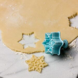 Fox Run Intricate Assorted Winter Snowflake Pastry/Cookie/Pie/Fondant 2" Stamper and Cutters 2", Set of 4, Multi-Color