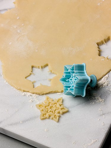 Fox Run Intricate Assorted Winter Snowflake Pastry/Cookie/Pie/Fondant 2" Stamper and Cutters 2", Set of 4, Multi-Color