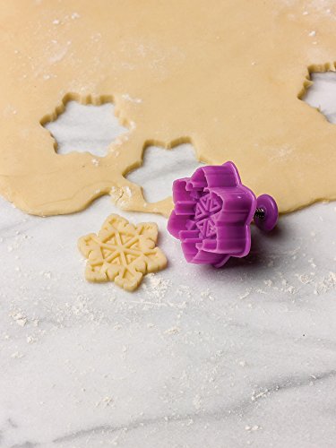 Fox Run Intricate Assorted Winter Snowflake Pastry/Cookie/Pie/Fondant 2" Stamper and Cutters 2", Set of 4, Multi-Color