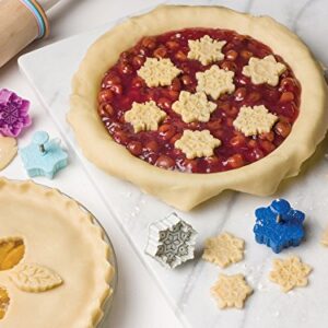 Fox Run Intricate Assorted Winter Snowflake Pastry/Cookie/Pie/Fondant 2" Stamper and Cutters 2", Set of 4, Multi-Color