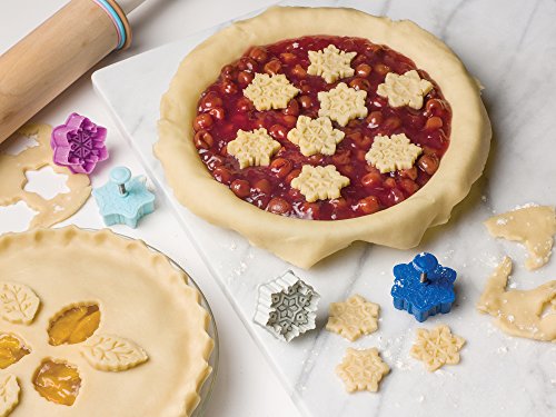 Fox Run Intricate Assorted Winter Snowflake Pastry/Cookie/Pie/Fondant 2" Stamper and Cutters 2", Set of 4, Multi-Color