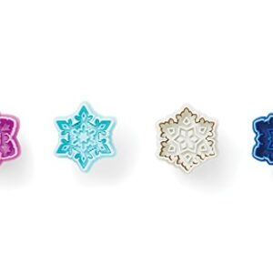 Fox Run Intricate Assorted Winter Snowflake Pastry/Cookie/Pie/Fondant 2" Stamper and Cutters 2", Set of 4, Multi-Color