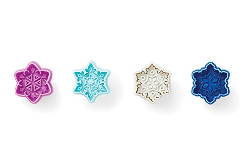 Fox Run Intricate Assorted Winter Snowflake Pastry/Cookie/Pie/Fondant 2" Stamper and Cutters 2", Set of 4, Multi-Color