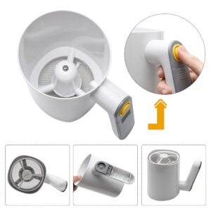 Electric Flour Sifter, Handheld Battery Operated Stainless Steel Mesh Shaker, Cup Shape Powder Shaker Strainer Kitchen Cooking Baking Pastry Tools 4 Cup Capacity(White)