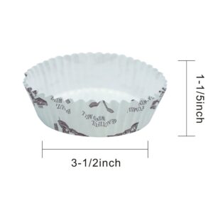 Enlynn Disposable Ruffled Round Shape Non-Stick Paper Baking Cup, Pack of 100 (3.5")