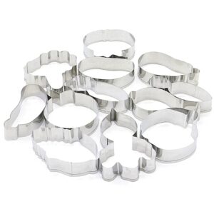 Vegetable Shaped Cookie Cutters of 12 pcs, Stainless Steel Veggie Fondant Cutters Set Pastry Biscuit Baking Clay DIY Molds