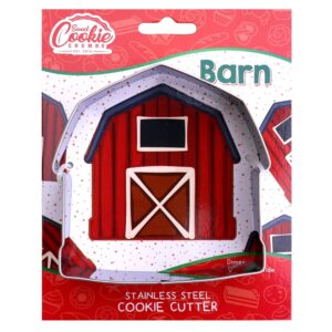 barn cookie cutter, premium food-grade stainless steel, dishwasher safe (barn)