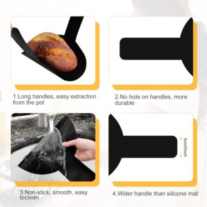 2pcs Sling Bread mat, Bread Mats for Baking Dutch Oven Black Bread Baking Sling Long Handles Bread Sling Non-Stick and Reusable Baking Tools and Supplies