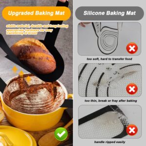 2pcs Sling Bread mat, Bread Mats for Baking Dutch Oven Black Bread Baking Sling Long Handles Bread Sling Non-Stick and Reusable Baking Tools and Supplies
