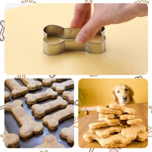 Hottion 8PCS Dog Bone and Dog Paw Print Cookie Cutters Set, Metal 4 Sizes Dog Bone Paw Shape Cookie Cutters, Dog Theme Party Cookie Cutter Dog Treats Cutters Molds for Homemade Treats Baking