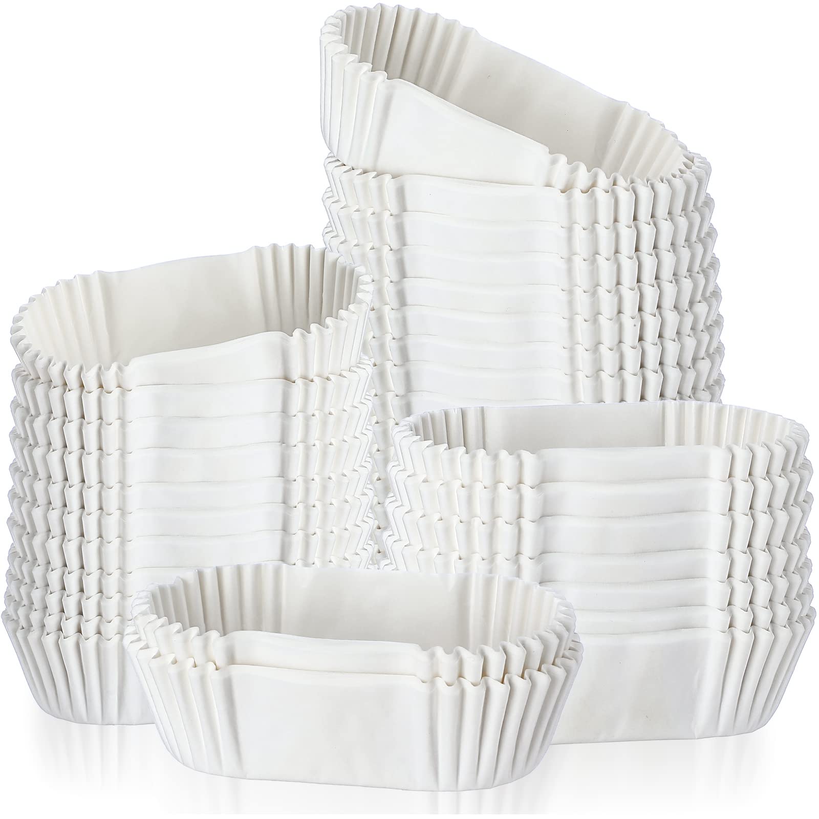 2000 Pieces Oval Cake Paper Tray Baking Cup White Cupcake Papers Mini Loaf Pan Liners Muffin Cups Paper Liners High Temperature Cake Cup Grease Proof Cupcake Liners for Cupcake Muffin Bread