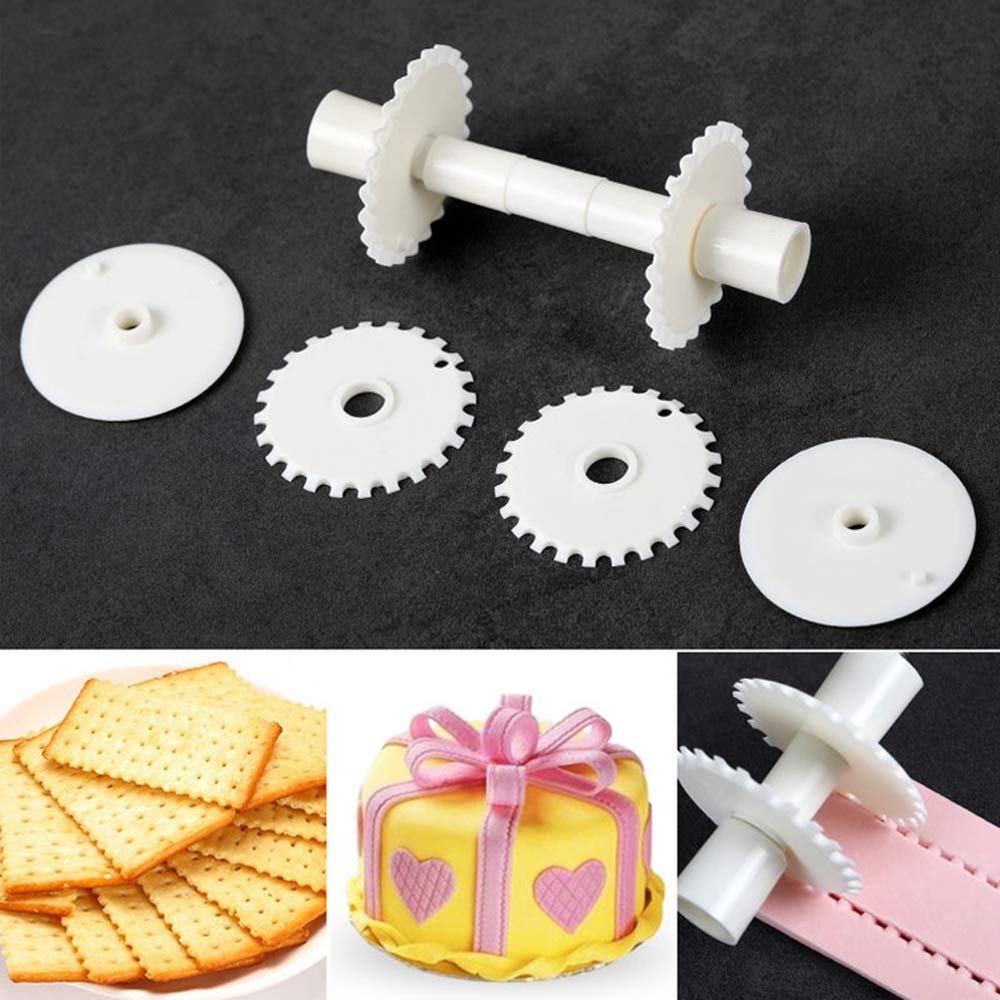 WUSIO DIY Wheel Roller Pary Mold Dough Roller Ribbon Lace Cutters Fondant Derating Mold Border Cutting Cake Tool