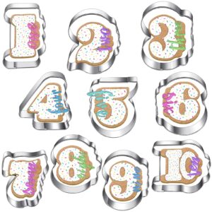 10 pieces number cookie cutters birthday cookie cutters numbers with words vintage cookie cutter number cookie mould for birthday baking home kitchen biscuit baby shower party supplies