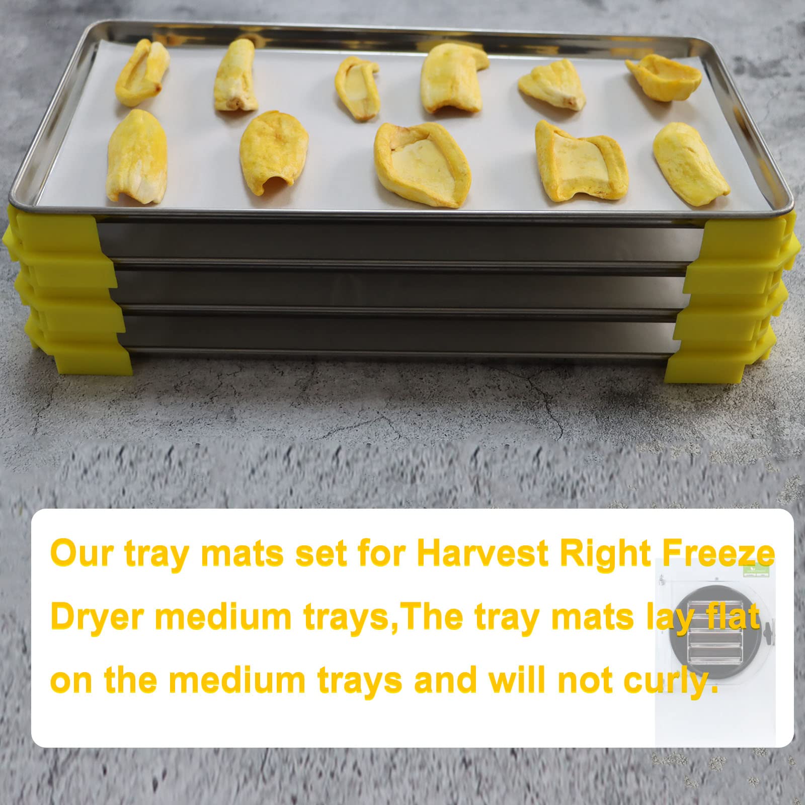 PIAOLGYI Tray Mats Set for Harvest Right Freeze Dryer Trays,One-Off Parchment Paper,Accessories Compatible with Harvest Right Freeze Dryer Medium Trays(150 Pcs)