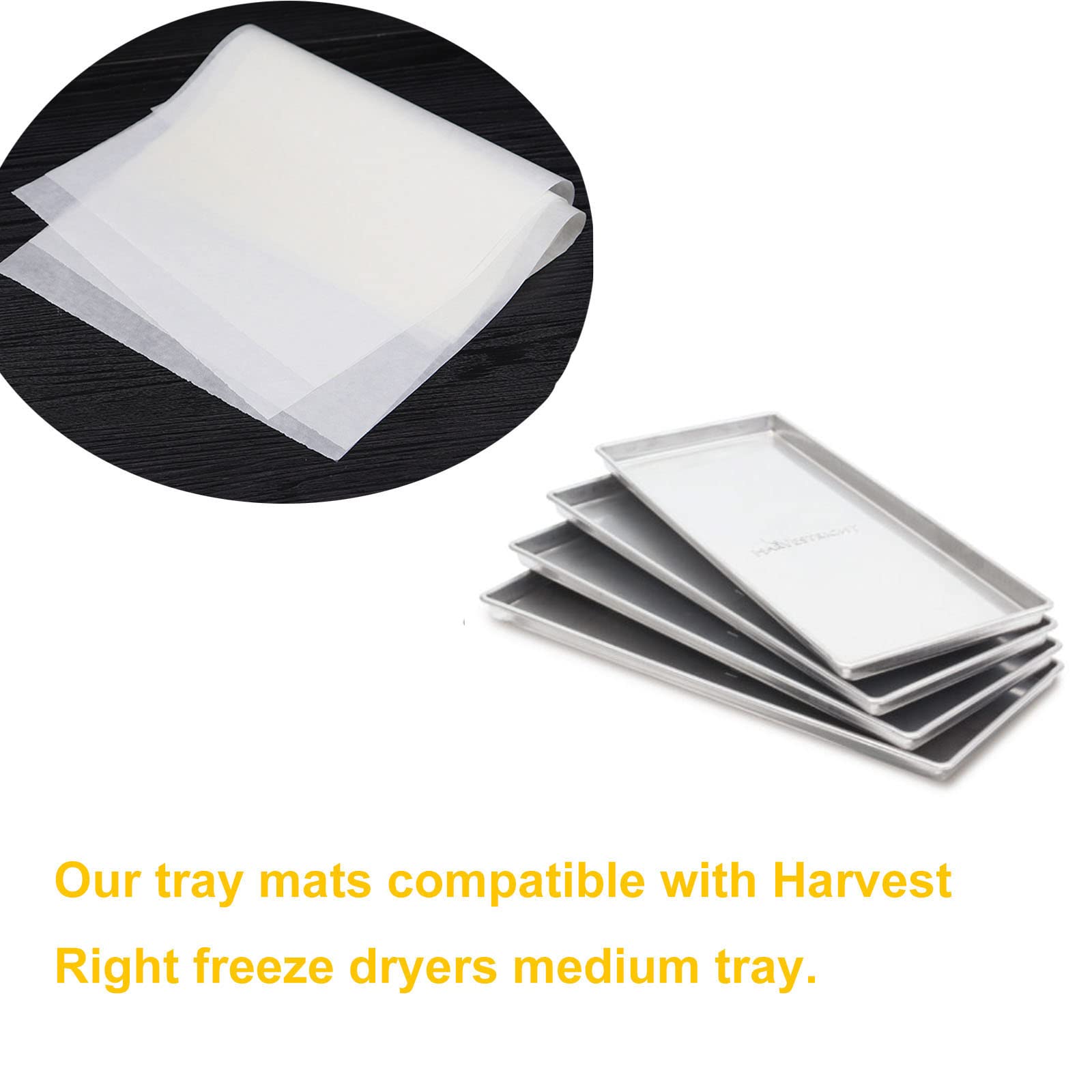 PIAOLGYI Tray Mats Set for Harvest Right Freeze Dryer Trays,One-Off Parchment Paper,Accessories Compatible with Harvest Right Freeze Dryer Medium Trays(150 Pcs)