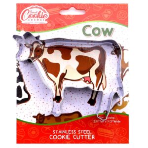 cow farm animal cookie cutter, premium food-grade stainless steel, dishwasher safe (cow)