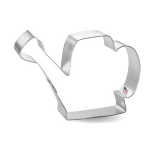 watering can cookie cutter 4.25 inch - made in the usa – foose cookie cutters tin plated steel watering can cookie mold