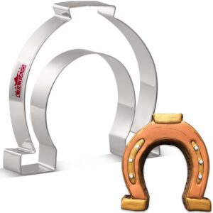 liliao lucky horseshoe cookie cutter - 4.3 x 4.5 inches - stainless steel