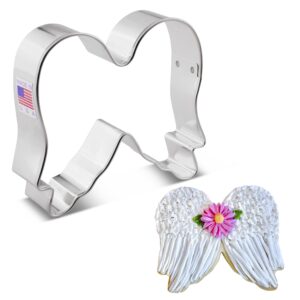 angel wings cookie cutter, 3.5" made in usa by ann clark