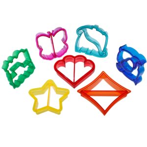 colorful sandwich cutter shapes, multi colors and cute design sandwich cutters that your kids will love, by exultimate (set of 7)