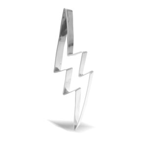 lightning bolt cookie cutter - 5.1 x 1.5 inch- stainless steel
