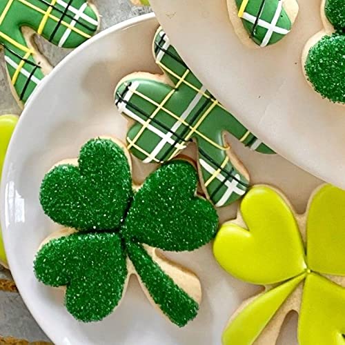 Clover Cookie Cutter Set, 4-Piece Patrick's Day Shamrock Cookie Cutter Set, Irish Holiday Party Supplies4'', 3.2'', 1.85'', 1.3''