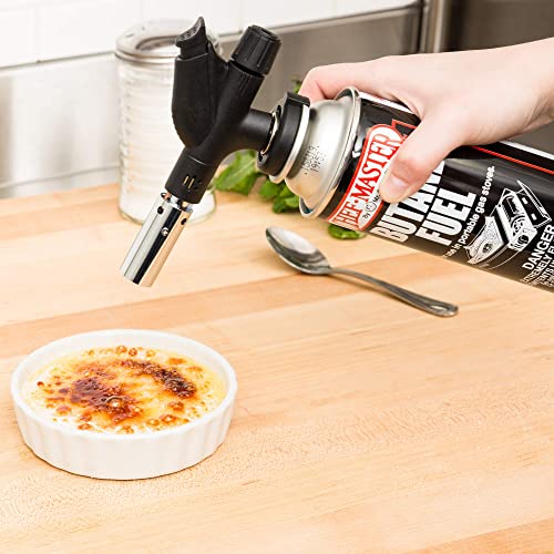 Chef Master 90014 Butane Torch Lighter, Kitchen Torch, Firestick Lighter, Cooking Torch, Blow Torch for Cooking, Food Torch, Chef Torch, Fire Log Lighter - 4 x 8oz Butane Fuel Included