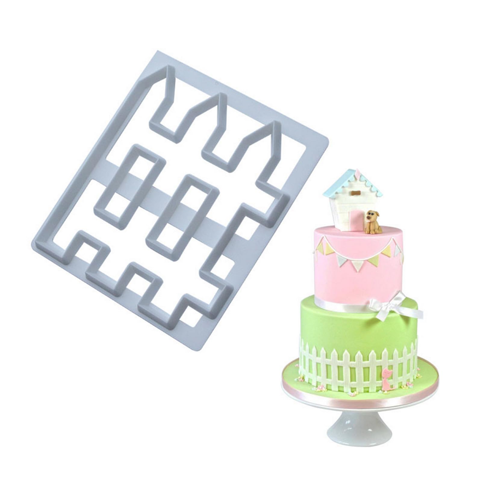 Mold Creative Cube Cake Fence Mold DIY Baking Decoration Tool Mold For Fondant Glue Clay Cake Border Decoration Food Grade Plastic