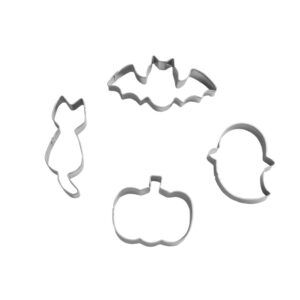 keewah small halloween cookie cutter set, from 2.2” to 3.1” - 4 piece - stainless steel