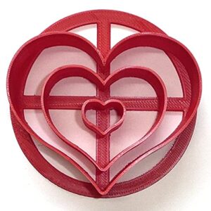 yngllc heart design pattern concha cutter mexican sweet bread stamp made in usa pr4397, red