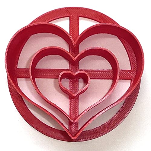 YNGLLC HEART DESIGN PATTERN CONCHA CUTTER MEXICAN SWEET BREAD STAMP MADE IN USA PR4397, Red