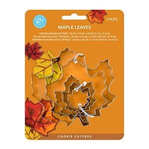 r&m international maple leaf cookie cutters, assorted sizes, 5-piece set