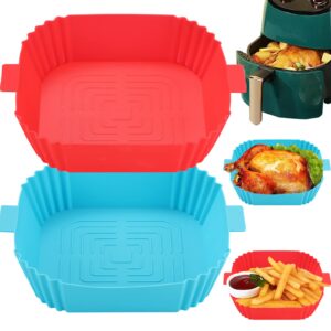 air fryer silicone liners-silicone air fryer liners,airfryer liners square silicone air fryer liners basket accessories air fryer liner silicone pot basket reusable baking tray for air fryer 2pcs