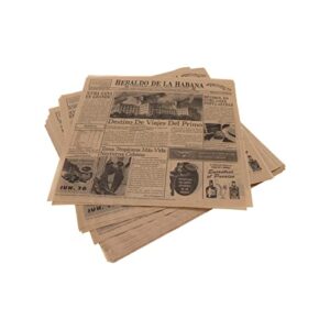 g.e.t. 4-te1050 12" x 12" brown food-safe cuban newsprint liner (pack of 1000)