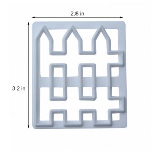 MoldFun 2Pcs Wood Fence Cookie Cutter Plastic Mold for Fondant, Gum Paste, Polymer Clay, Cake Border Decorating