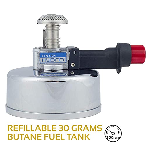 Portable Countertop Butane Burner by Finjan- Portable Butane Burner for Indoor Use. Ideal for Lab or Home- Syphon Coffee Making, Fondue Warmer, S’mores Maker