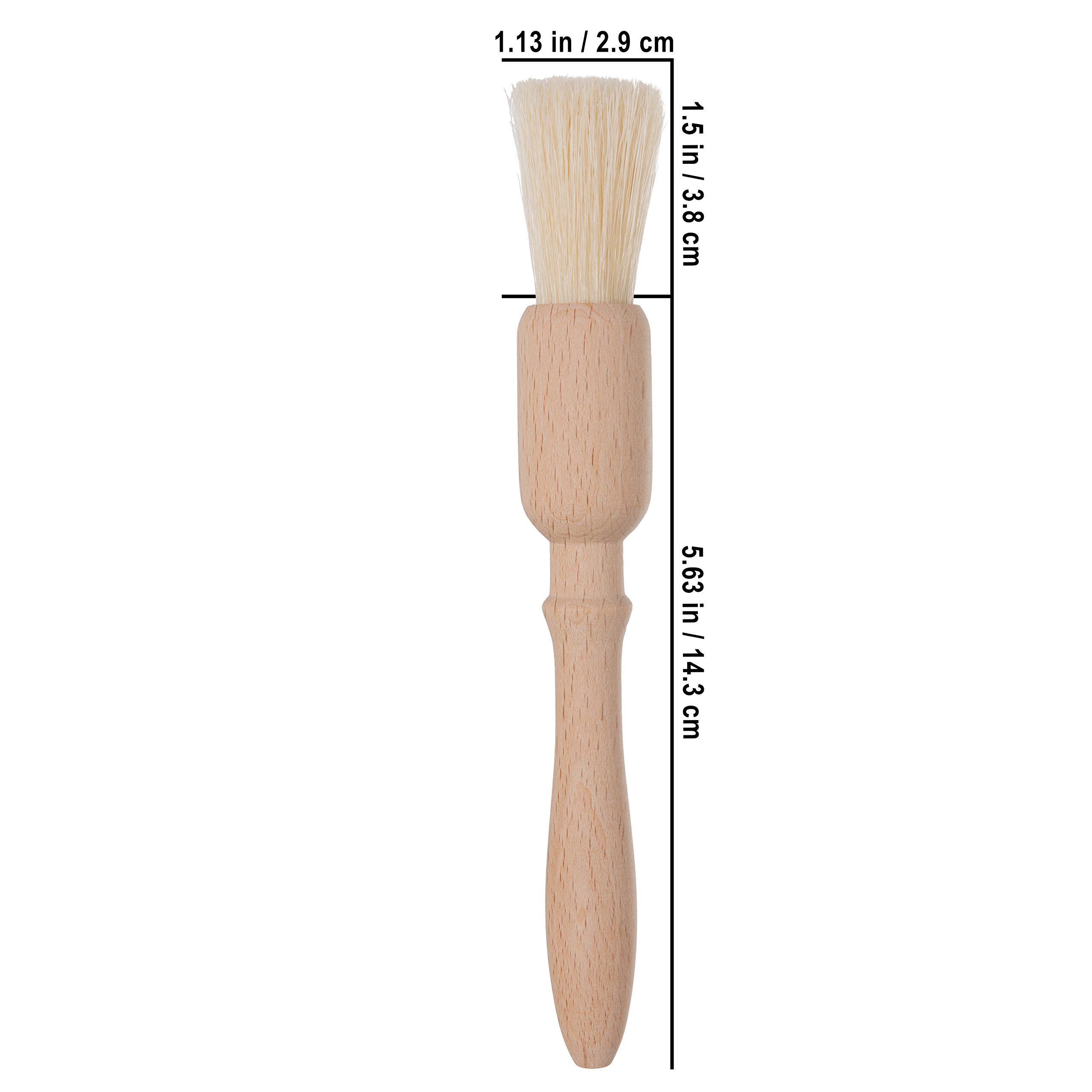 Redecker Natural Pig Bristle Pastry Brush with Untreated Beechwood Handle, Ideal for Basting, Glazing and Applying Eggwash, 7-1/4 inches, Made in Germany