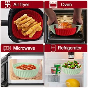 2 Pack Air Fryer Silicone Pot, Silicone Air Fryer Basket, 7.5Inch Reusable Air Fryer Liners, Round Food Safe Easy Cleaning Air Fryer Oven Accessories, Replacement of Parchment Paper Liners, for 3-5QT