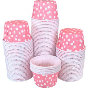 Pink Bulk MINI Candy Nut Paper Cups - Valentine Mini Baking Liners - Pink White Polka Dot - 100 Pack