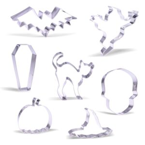 large halloween cookie cutter set - 7 piece - stainless steel