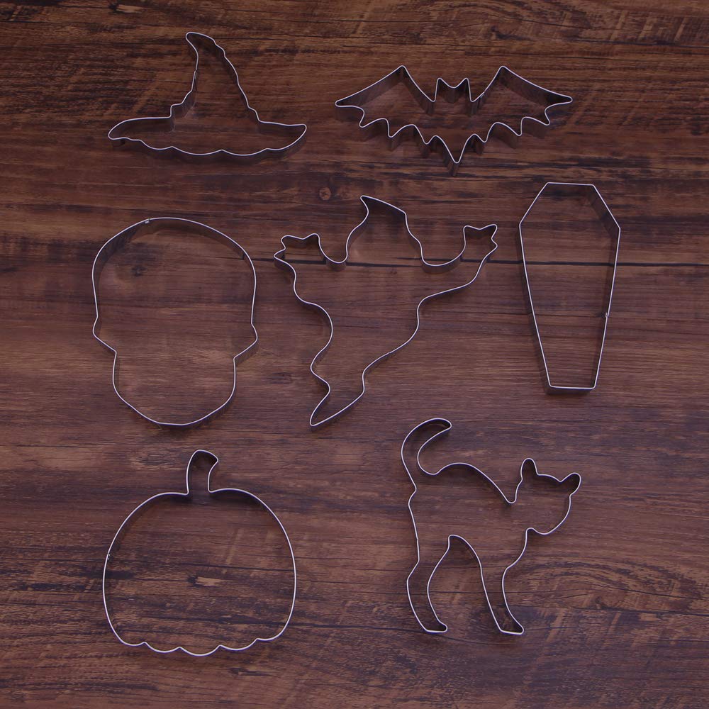 Large Halloween Cookie Cutter Set - 7 Piece - Stainless Steel