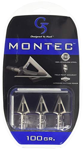 G5 Outdoors Montec 1-1/8-Inch Cut Broadheads (3-Pack), 125 Grain